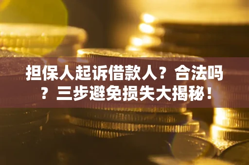 武汉担保人起诉借款人？合法吗？三步避免损失大揭秘！
